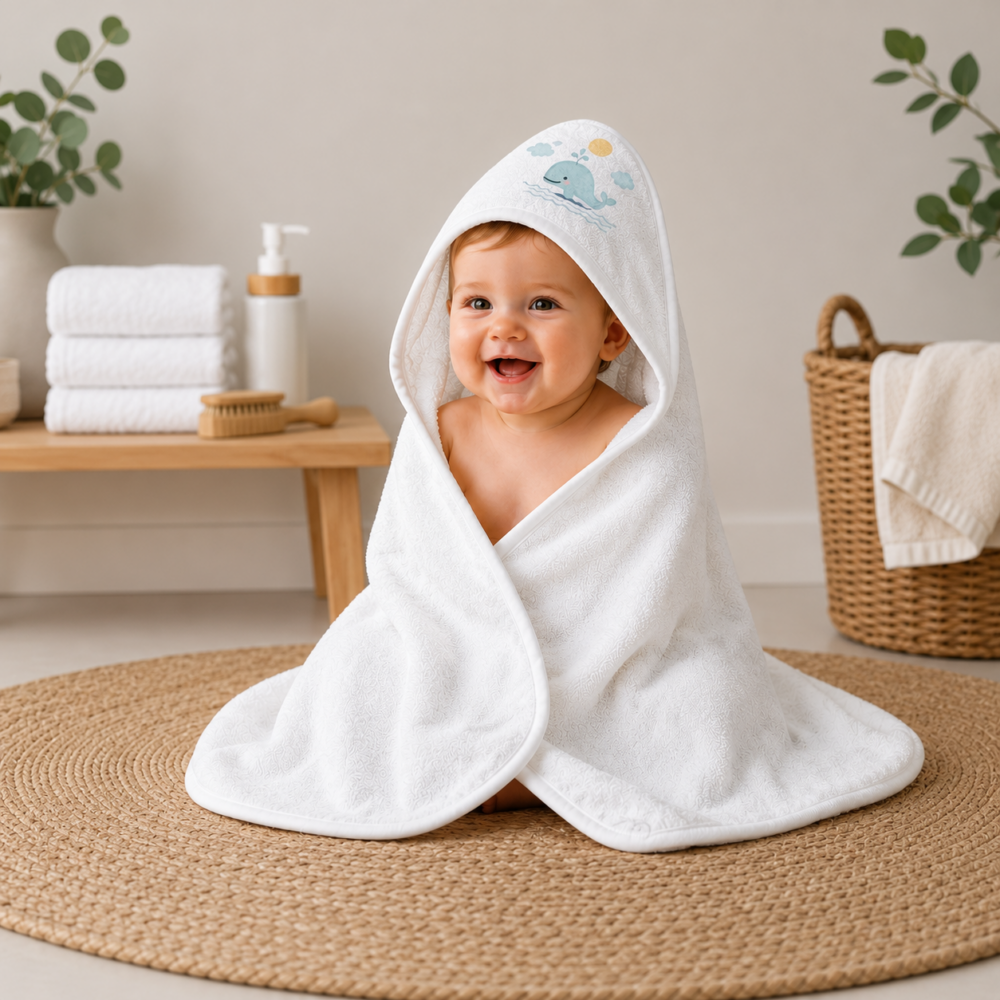 Europatillverkad - Babyhandduk Med Huva