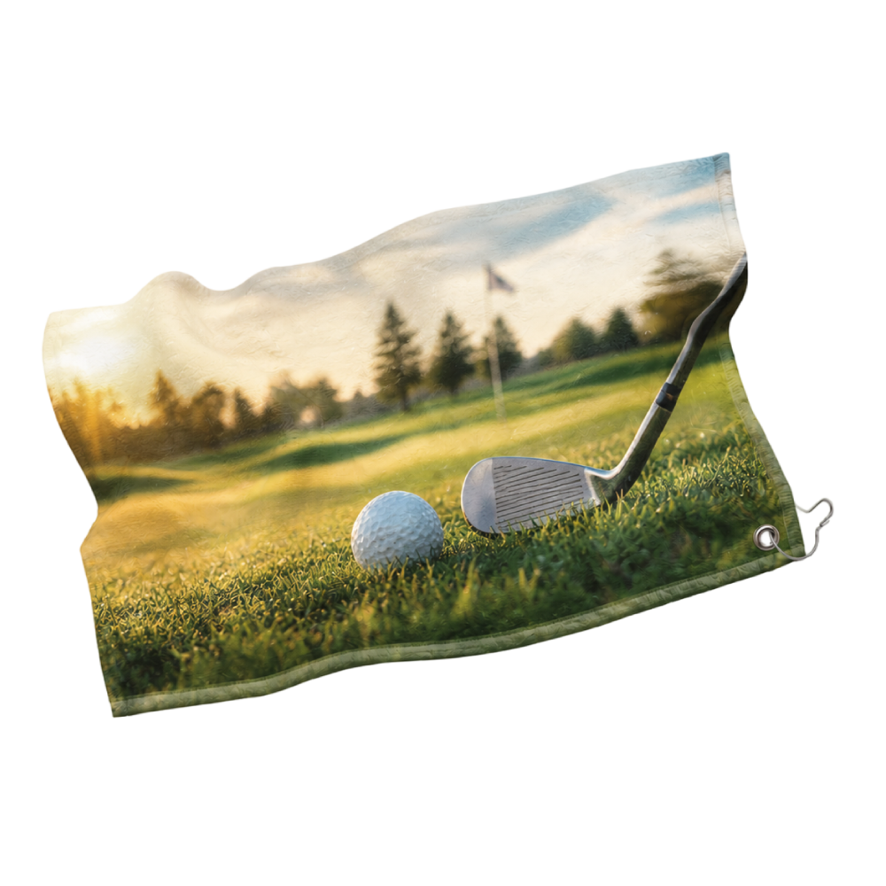 Europatillverkad - Golfhandduk Med Tryck